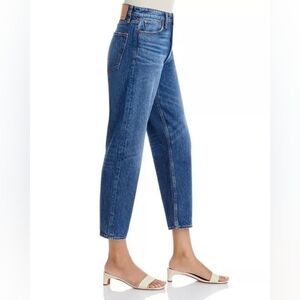 RAG & BONE ALISSA HIGH RISE CROPPED BARREL LEG JEANS IN CLOVER